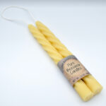 Joined-wick pair of twirl-taper candles